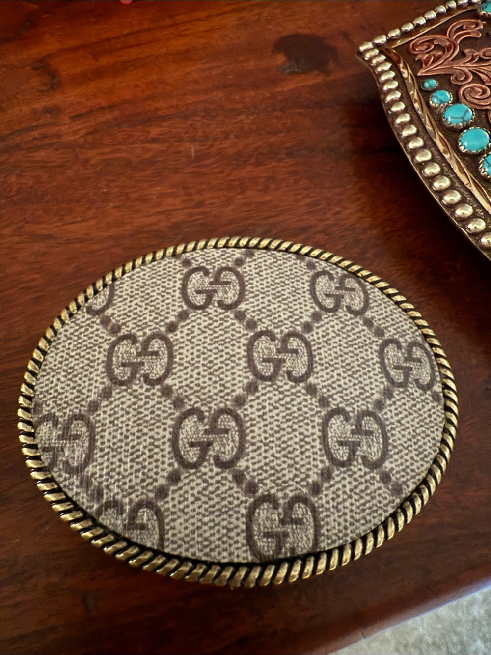 GG upcycled custom Western belt buckle